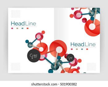 Informe anual de moléculas. Fondo abstracto vectorial