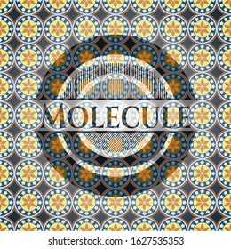Molecule arabesque emblem. arabic decoration.