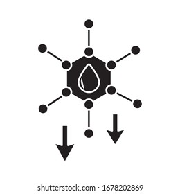 molecule and arrows oil drop flat style icon vector illustration design