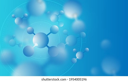 molecule or atom, Abstract Clean structure for Science or medical background. vector illustration