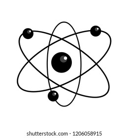 Molecule, Atom Icon Symbol on White Background. Flat Design. Vector Illustration.