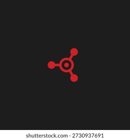 Molecule atom logo icon flat vector design