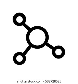 Molecule, atom mini line, icon, background and graphic. The icon is black and white, linear  flat, vector, pixel perfect, minimal, suitable for web and print. 