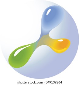 Molecule, atom model. Vector