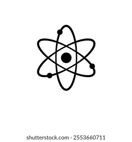 Molecule, Atom, Molecular Research Solid Flat Vector Icon Isolated on White Background.