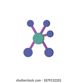 Molecule Atom Nanotechnology Chemical Flat Icon, Logo, and illustration Vector