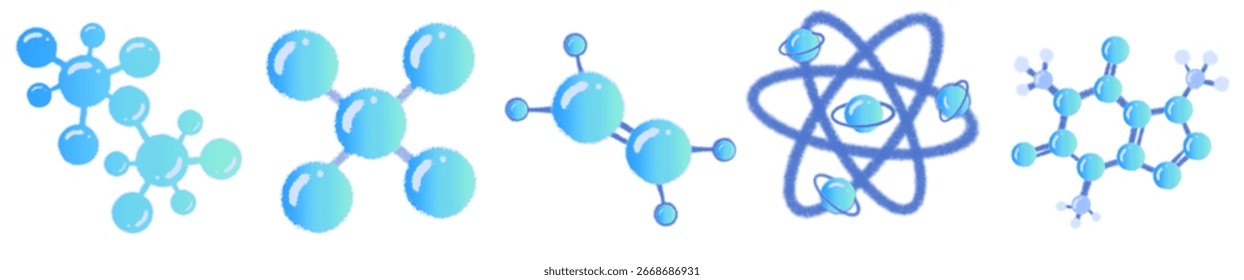 Molecule and Atom Structure PNG Illustration for Science, Chemistry, and Education Design