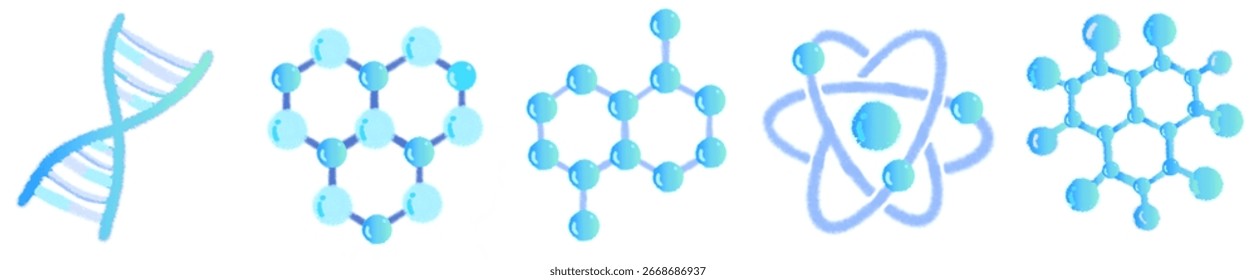 Molécula y estructura atómica PNG Ilustración para Ciencia, química y diseño de Educación