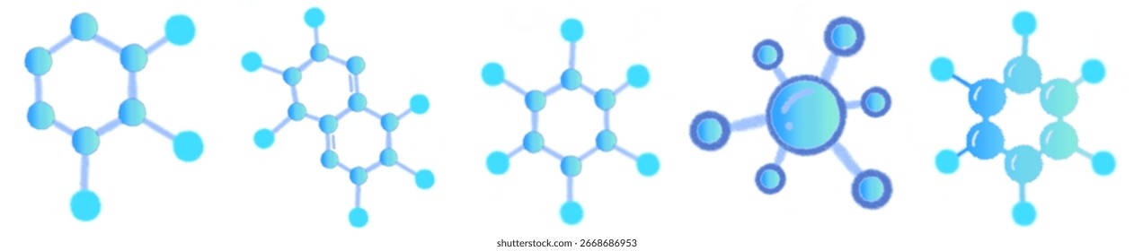 Molécula y estructura atómica PNG Ilustración para Ciencia, química y diseño de Educación