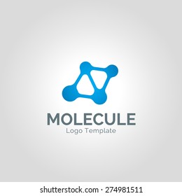 Molecule atom symbol icon or logo design template. Use for Medicine, Science, Technology, Laboratory, Electronics Logotype icon