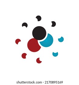 Molecule atom symbol logo template vector icon illustration