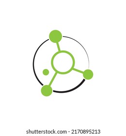 Molecule atom symbol logo template vector icon illustration