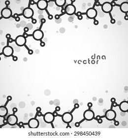 Molecule background, black and grey molecules on white with space for text.