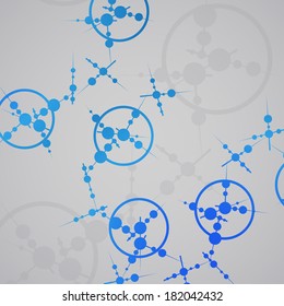 Molecule background, colorful illustration, digital composition.