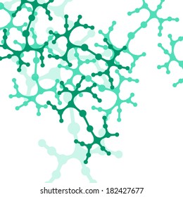 Molecule background, colorful illustration, digital composition.