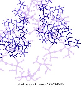 Molecule background, colorful illustration, digital composition.
