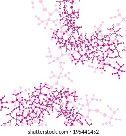 Molecule background, colorful illustration, digital composition.