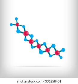 Molecule Background. Science Molecule. Molecular DNA Model Structure. Chemistry Formulas. Vector Illustration.