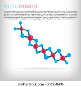 Molecule Background. Science Molecule. Molecular DNA Model Structure. Chemistry Formulas. Vector Illustration.