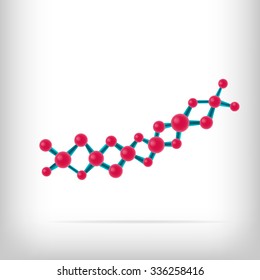 Molecule Background. Science Molecule. Molecular DNA Model Structure. Chemistry Formulas. Vector Illustration.