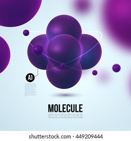 Molecule background.Vector illustration of atoms