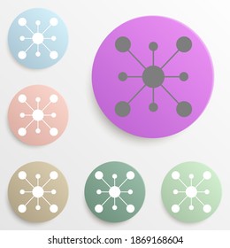 Molecule badge color set. Simple glyph, flat vector of web icons for ui and ux, website or mobile application
