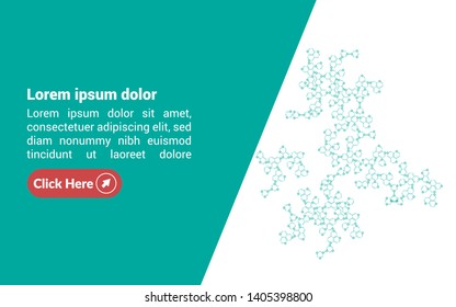 molecule banner concept design. flat design