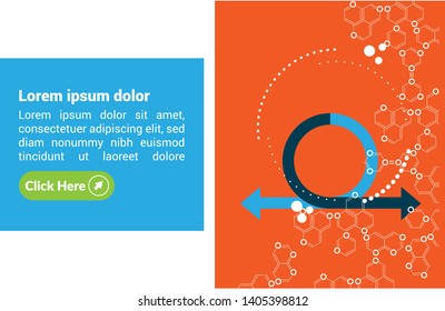 molecule banner concept design. flat design