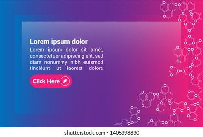 molecule banner concept design. flat design