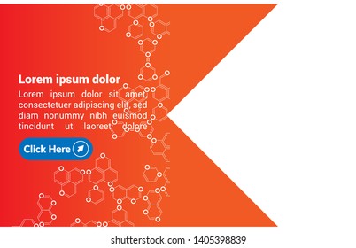 molecule banner concept design. flat design