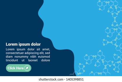 molecule banner concept design. flat design