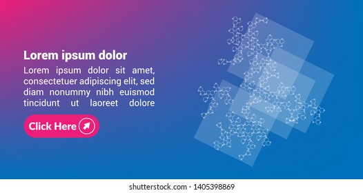 molecule banner concept design. flat design
