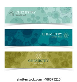 Molecule banners set vector Illustration