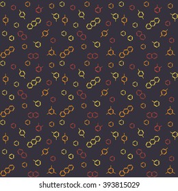 Molecule benzene ortho meta para standing and naphthalene, anthracene; vector seamless pattern