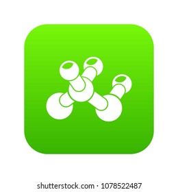 Molecule bio icon green vector isolated on white background