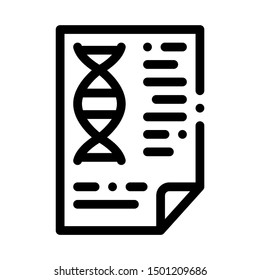 Molecule Biomaterial Chemistry Report File Vector Icon Thin Line. Contour Illustration