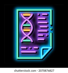 Biomaterial Molecule Chemistry Report Archivo vector de señal de luz de neón. Icono brillante ilustración de símbolo transparente