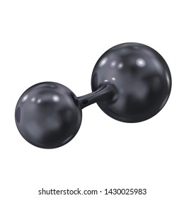 Molecule of black coal. Vector illustration isolated on white background.
