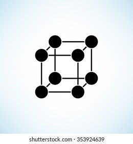 Molecule -  black vector icon