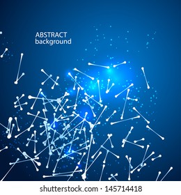  Molecule  blue abstract background. EPS 10.