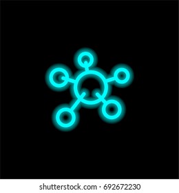 Molecule blue glowing neon ui ux icon. Glowing sign logo vector
