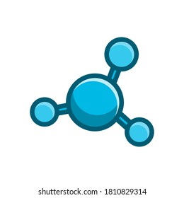 ilustración vectorial de icono azul molécula aislada en fondo blanco