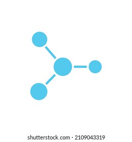 Molecule blue vector line icon