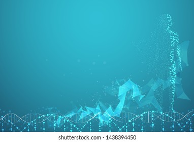 Molecule body concept of the human DNA vector chemistry science illustration 