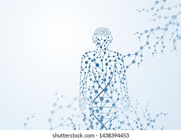 Molecule body concept of the human DNA vector chemistry science illustration 