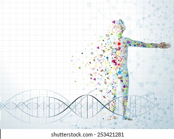 Molecule Body Concept Of The Human DNA Eps10