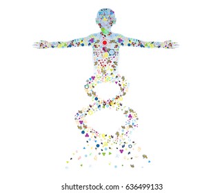 Molecule body concept of the human DNA Eps10