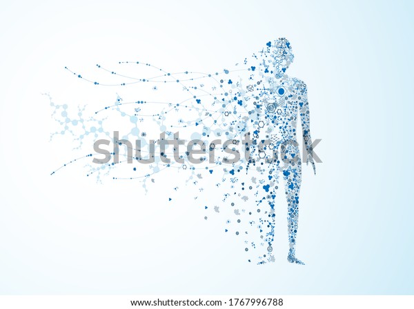 molecule body concept of the human DNA\
vector chemistry science\
illustration