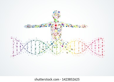 Molecule body concept of the human women DNA Eps10