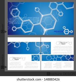 Molecule brochure design.  Vector illustration. Eps 10.